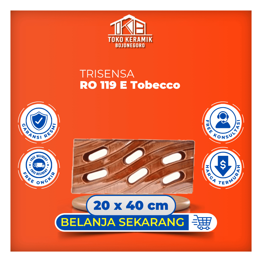 Roster Lubang Angin Motif Kayu 20x40 cm Trisensa | RO 119 E Tobecco