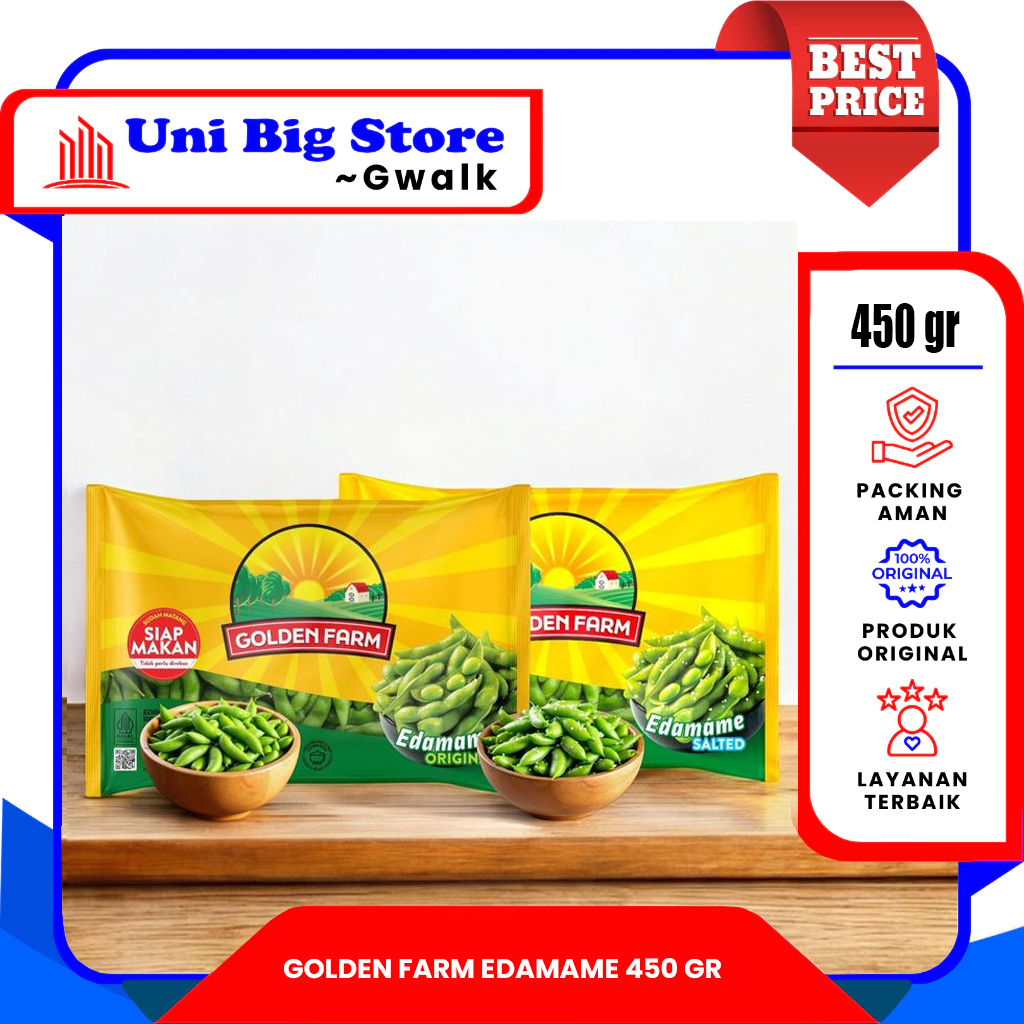

GOLDEN FARM ORIGINAL & SALTED EDAMAME KACANG KEDELAI JEPANG - 450 gr