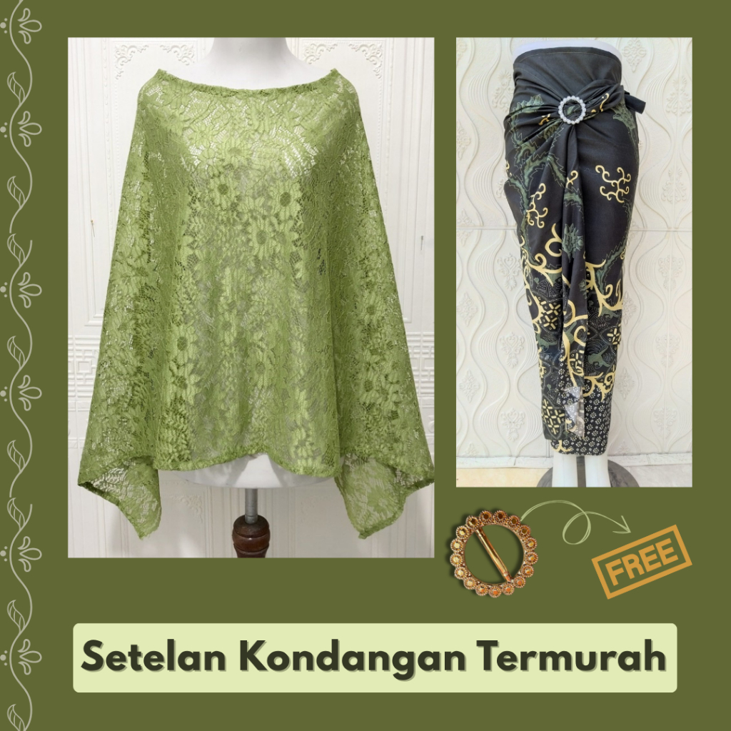 COD One Set Kondangan Wanita Kekinian One set outer brokat KEBAYA OUTER GENDHIS KEBAYA SET OUTER DAN