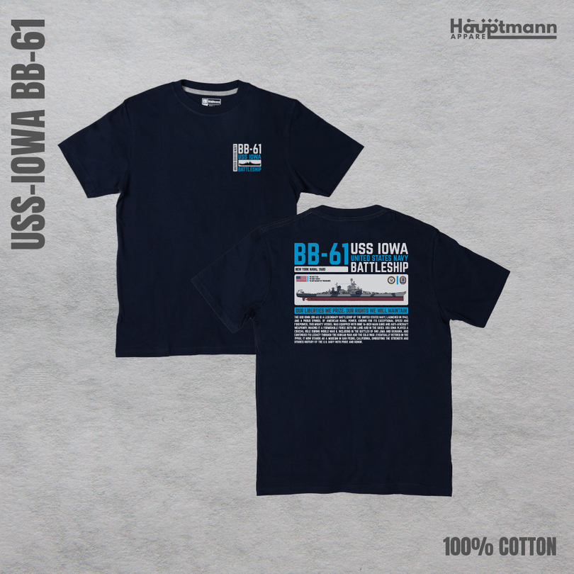 Hauptmann T-Shirt/Kaos Battleship USS Iowa BB-61 Amerika - Navy