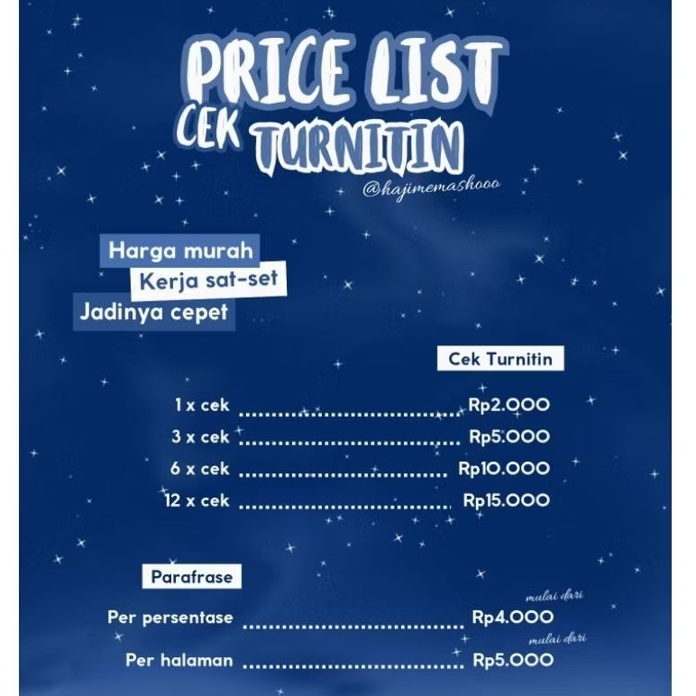 CEK TURNITIN DAN PARAFRASE 24 JAM