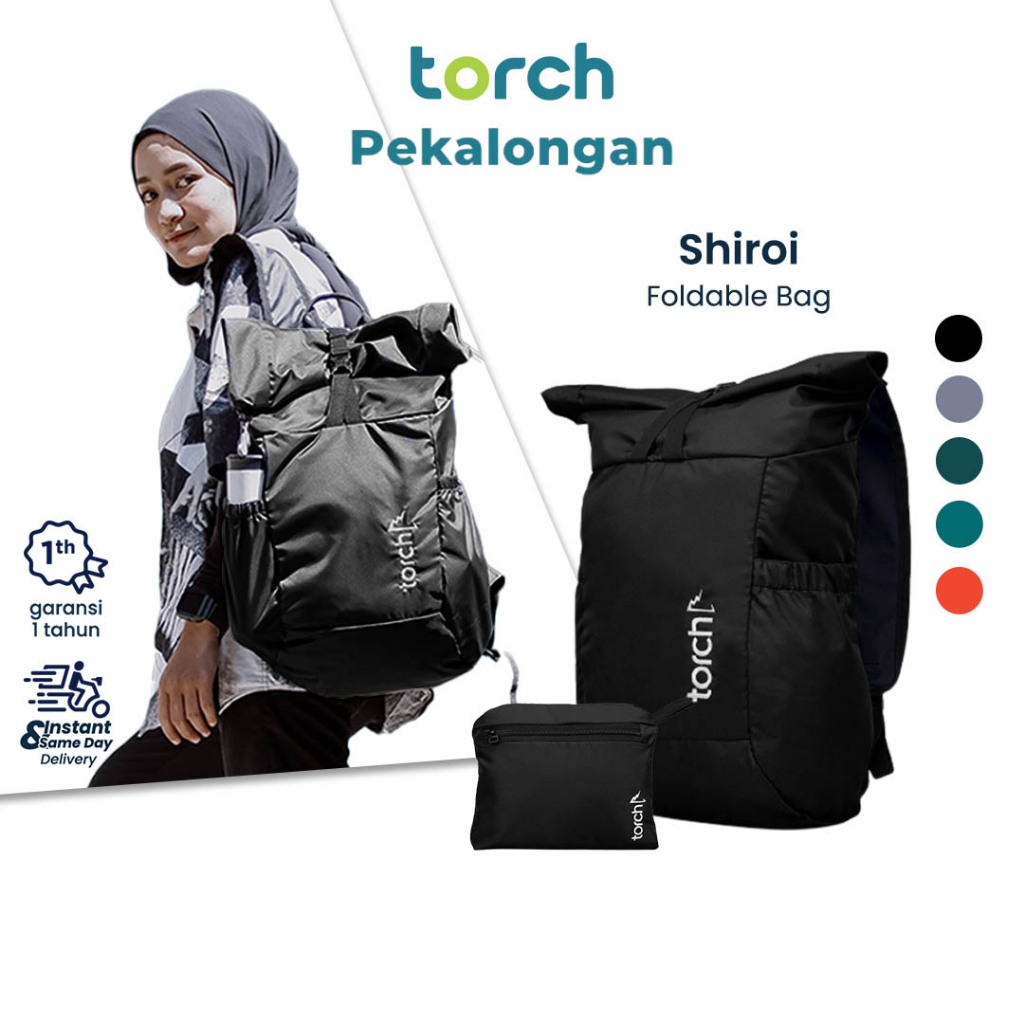 TORCH Shiroi Tas Ransel LipatSekolah Pria Wanita Tahan Air 19+2 Liter