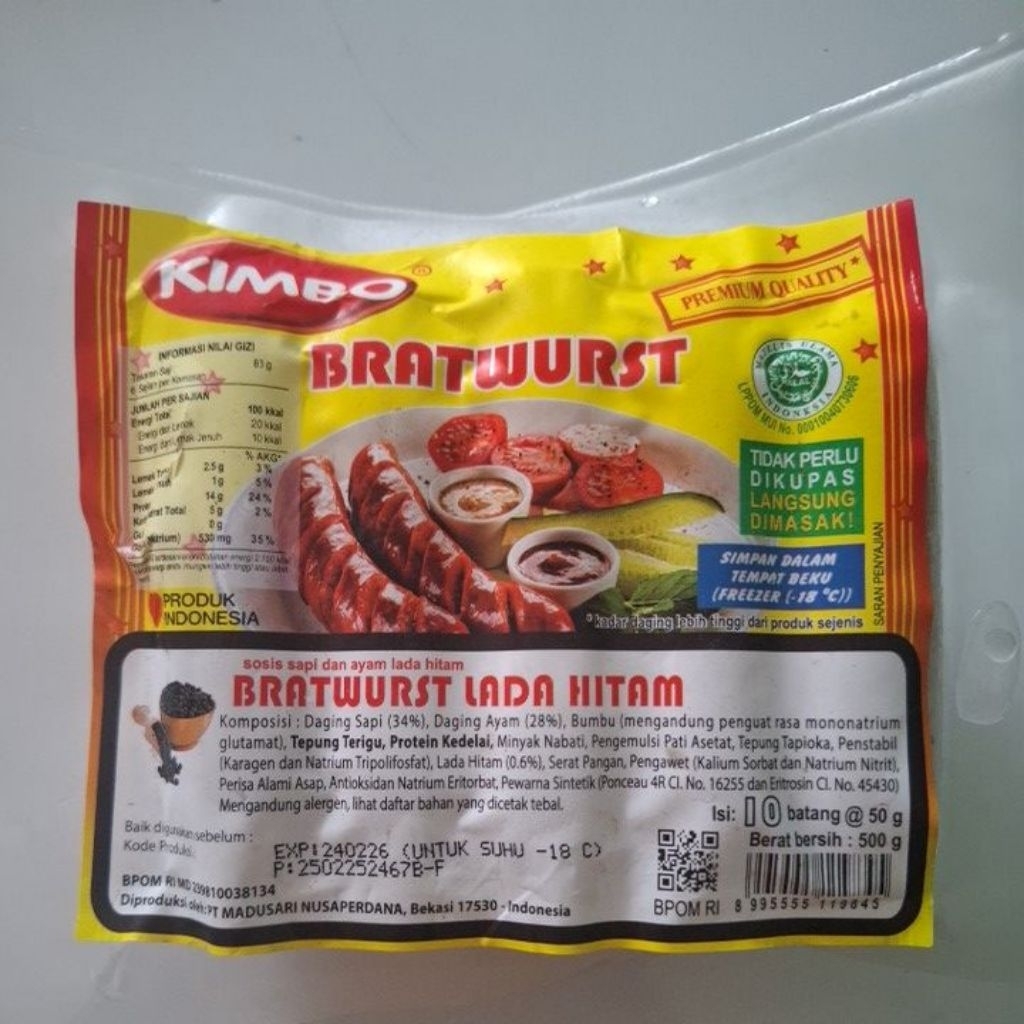 

Kimbo Sosis Lada Hitam isi 10