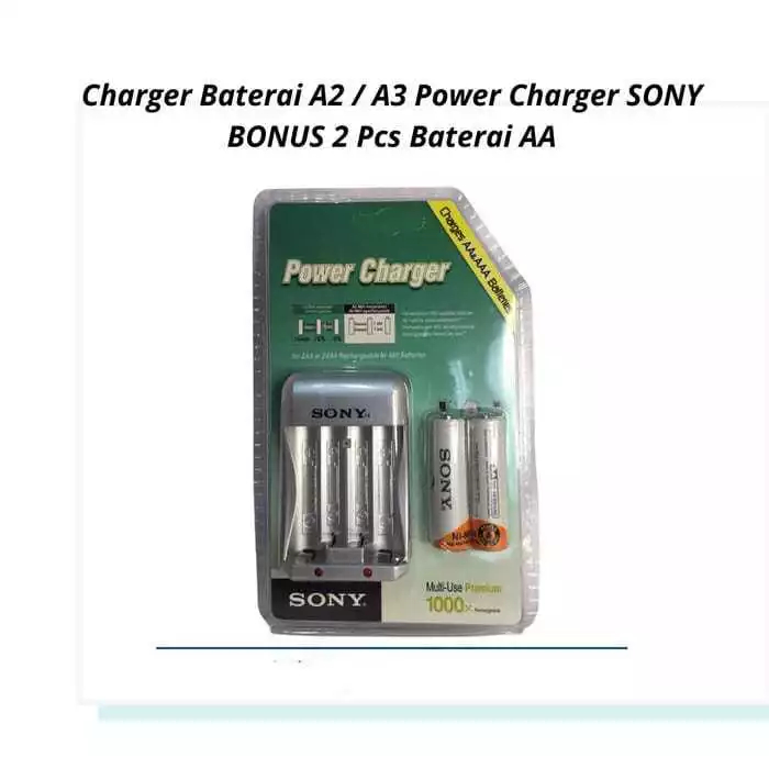 Paket Satu Set Baterai Cas Charge Sony 4600 Mah AA + Charger Sony