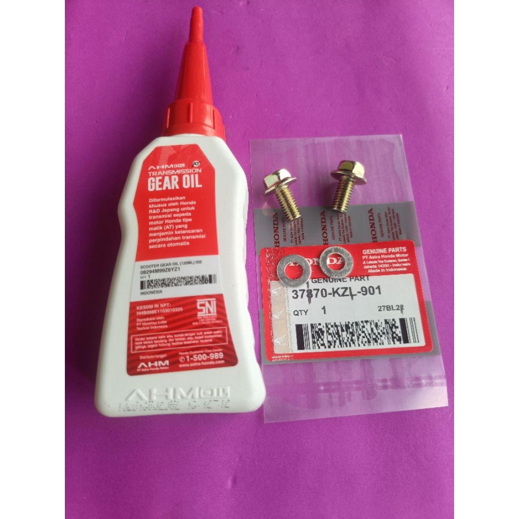 Paket oli gardan+ baut + ring buangan oli gardan Honda beat Vario Scoopy SPECY GENIO