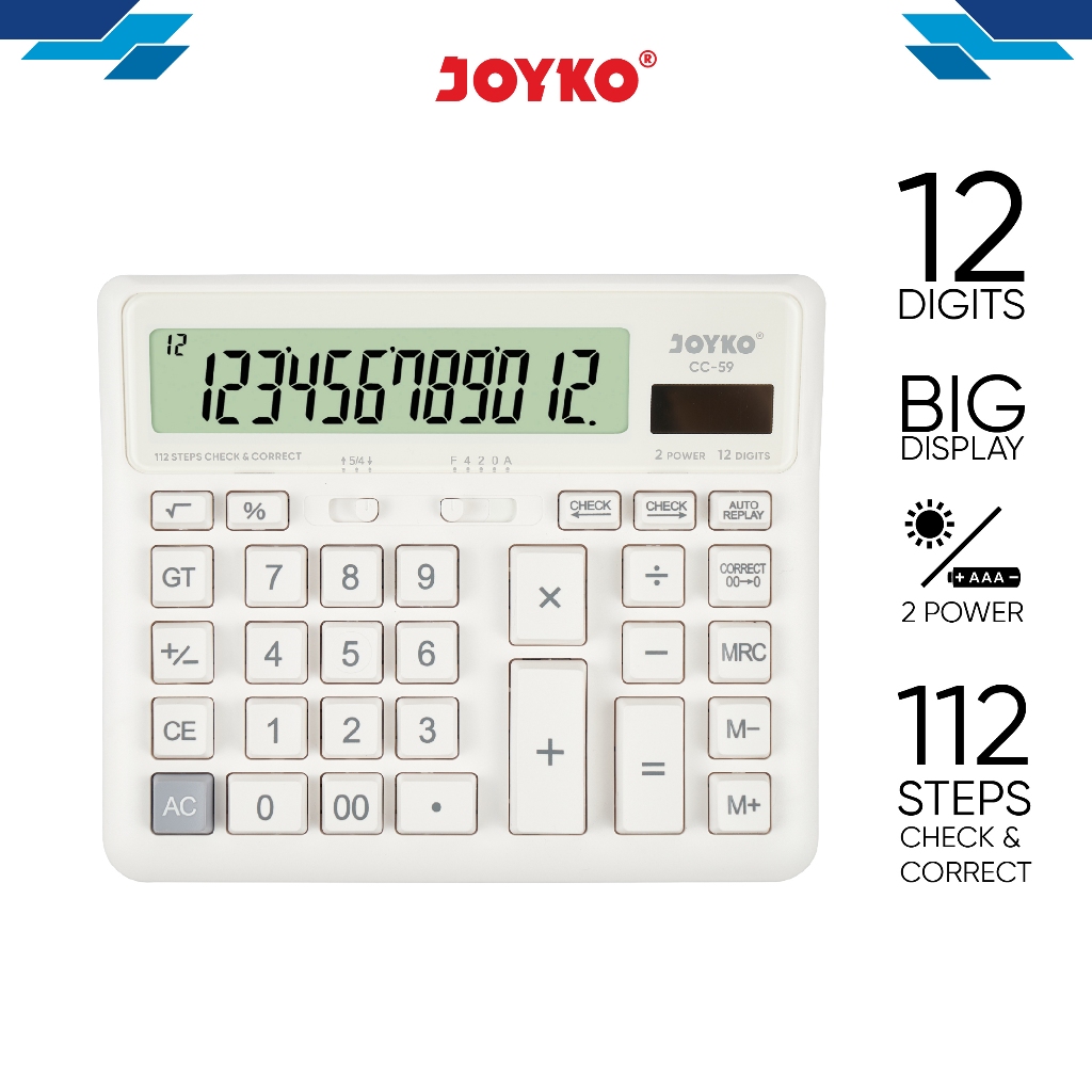 

Calculator Kalkulator JOYKO CC-59 12 Digits [1 PCS]