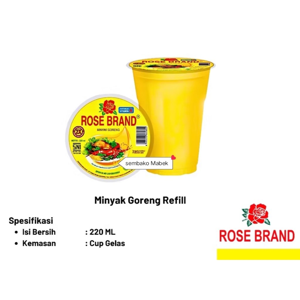

Minyak Goreng Rose Brand kemasan gelas