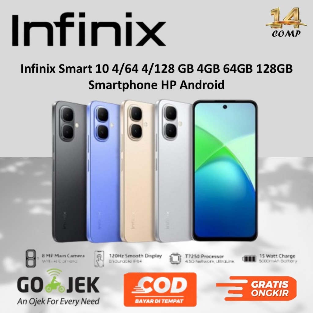 Infinix Smart 10 4/64 4/128 GB 4GB 64GB 128GB Smartphone HP Android