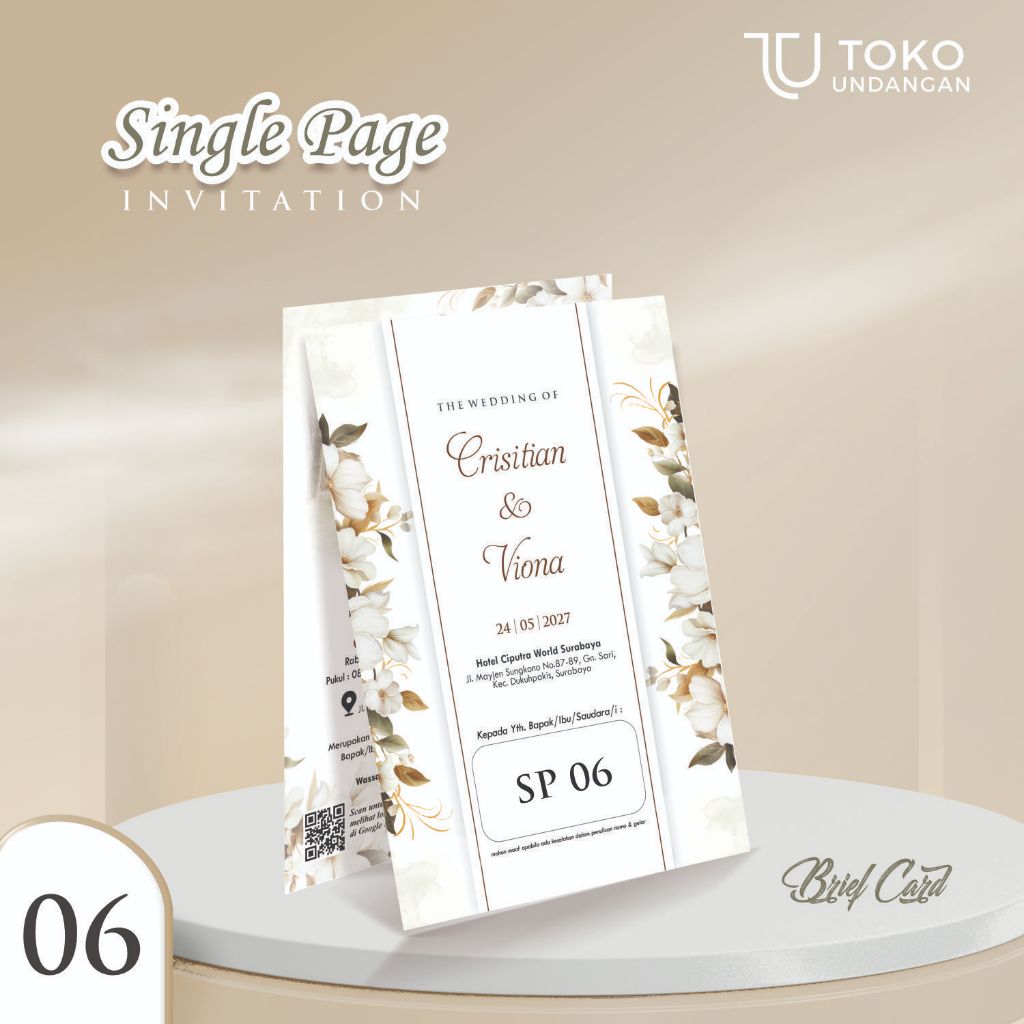 UNDANGAN PERNIKAHAN 1 LEMBAR BOLAK BALIK - UNDANGAN NIKAH MURAH - UNDANGAN PERNIKAHAN BC