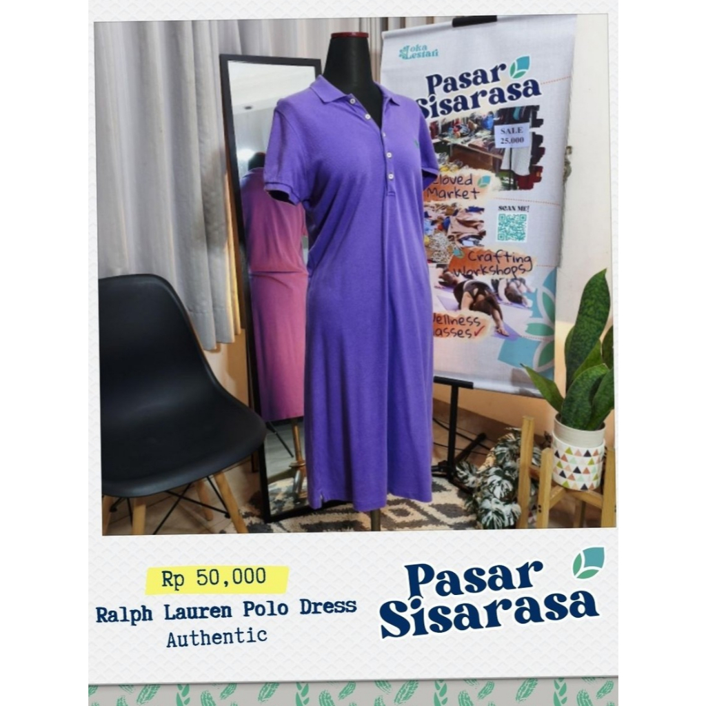 Ralph Lauren Polo Dress Purple Authentic 50ribu