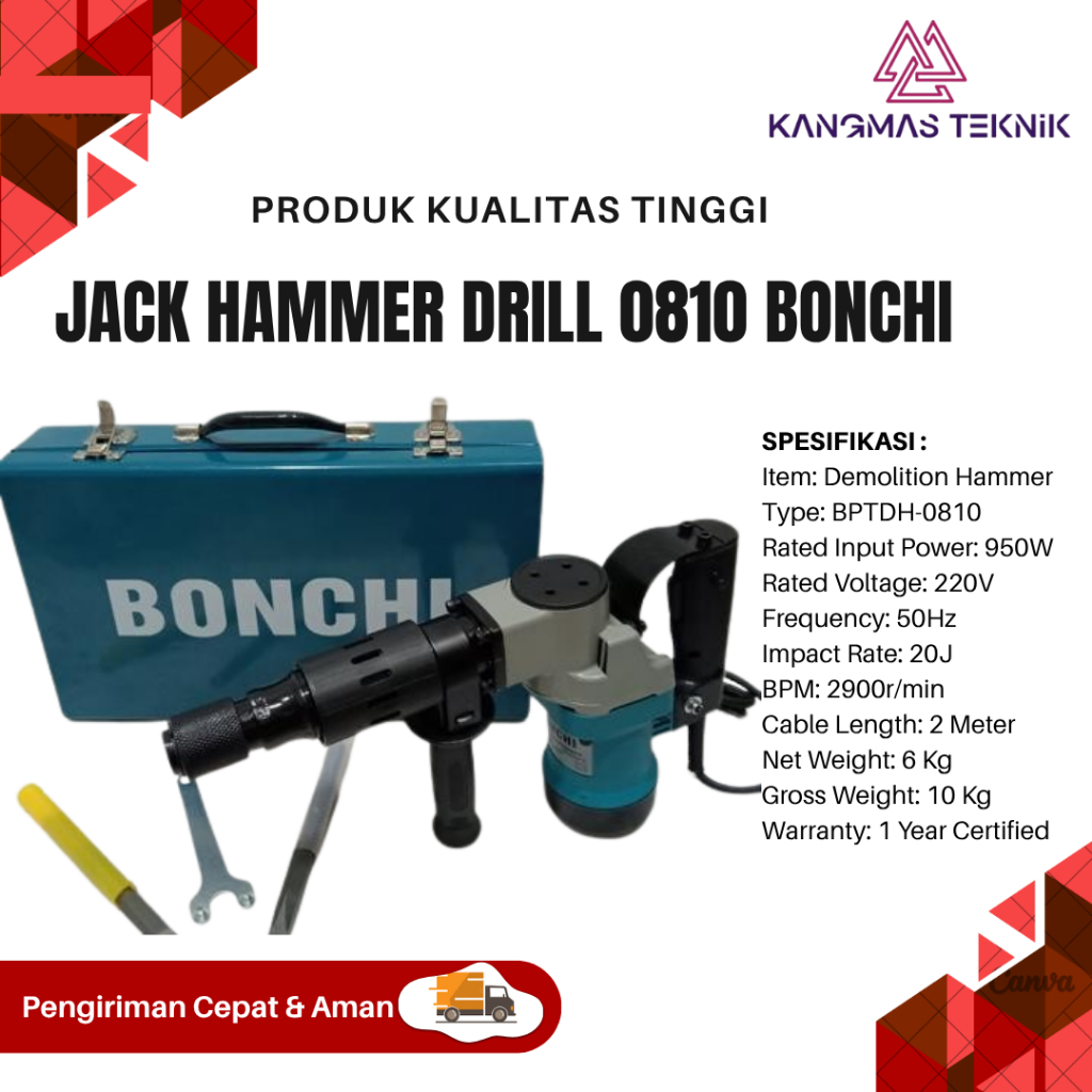 Jack hammer 0810 mesin bobok beton 0810 demolotion hammer 0810  BONCHI JACK HAMMER DEMOLITION HAMMER