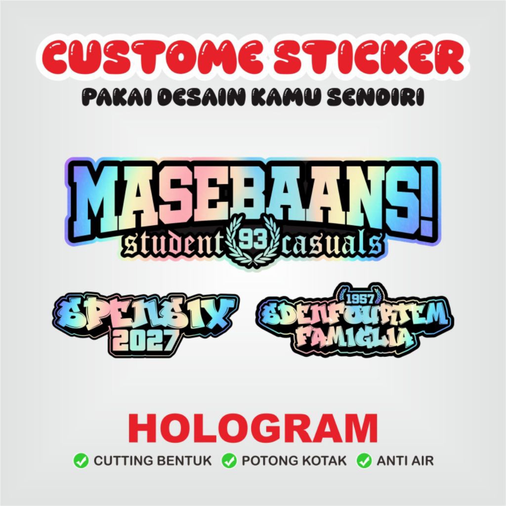 

CUSTOME STIKER HOLOGRAM A3+ || ANTI AIR