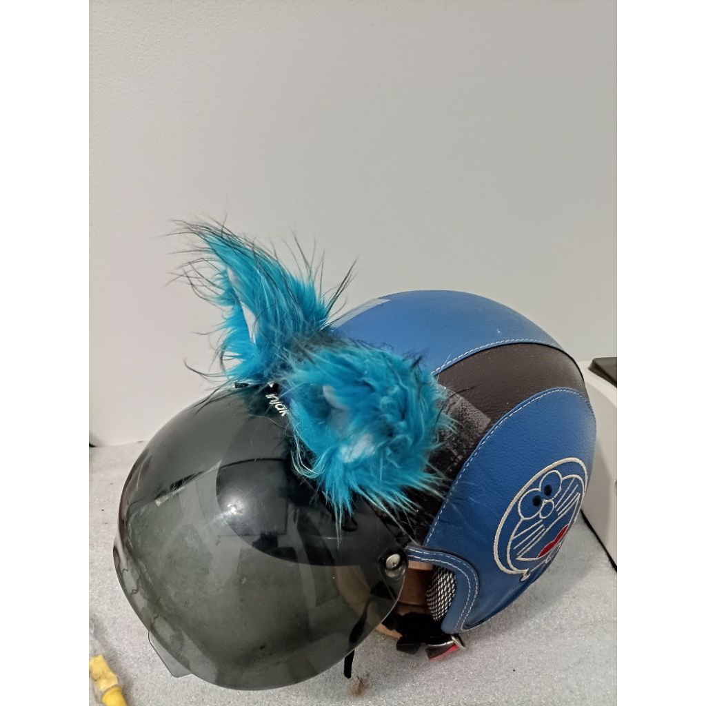 Hiasan Helm Kuping Kucing bulu korea Aksesori Helm telinga binatang