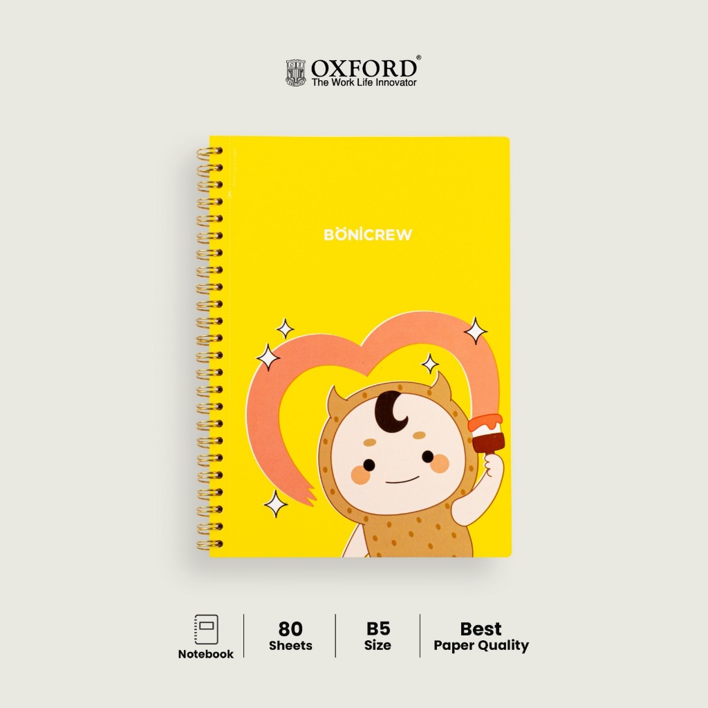 

Oxford Notebook Spiral A5 Hardcover Bonicrew Character Bundle - Notebook Spiral/Diary/Agenda/Journal