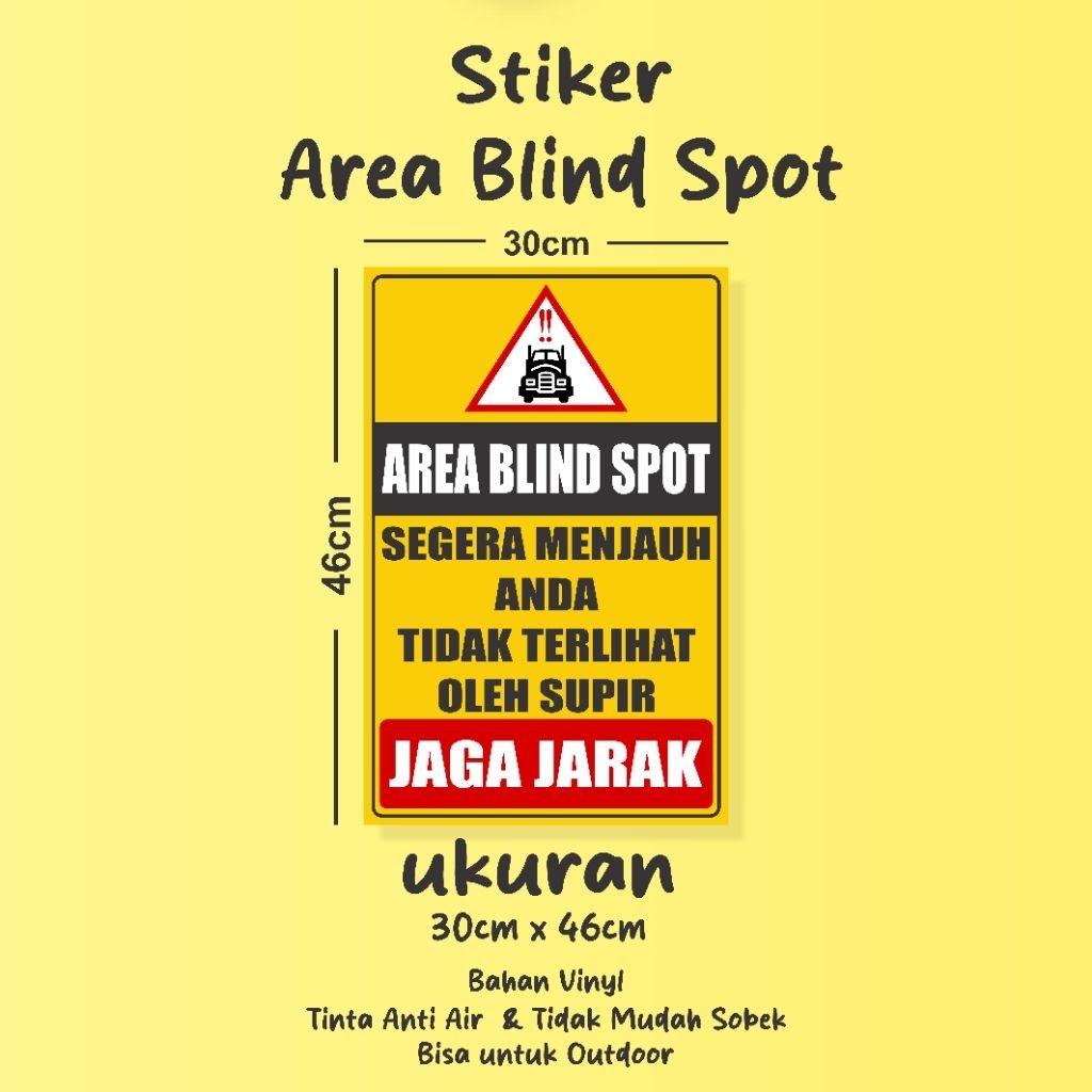 

Stiker Blind Spot Sticker Blind Spot Stiker Bahaya Stiker Truk Stiker Tulisan Blind Spot Anti Air