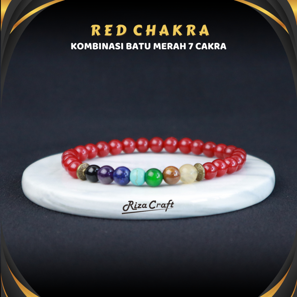 Gelang Cakra Chakra 7 Original Batu Kristal Stone ASLI Aesthetic RED CAKRA by RIZACRAFT