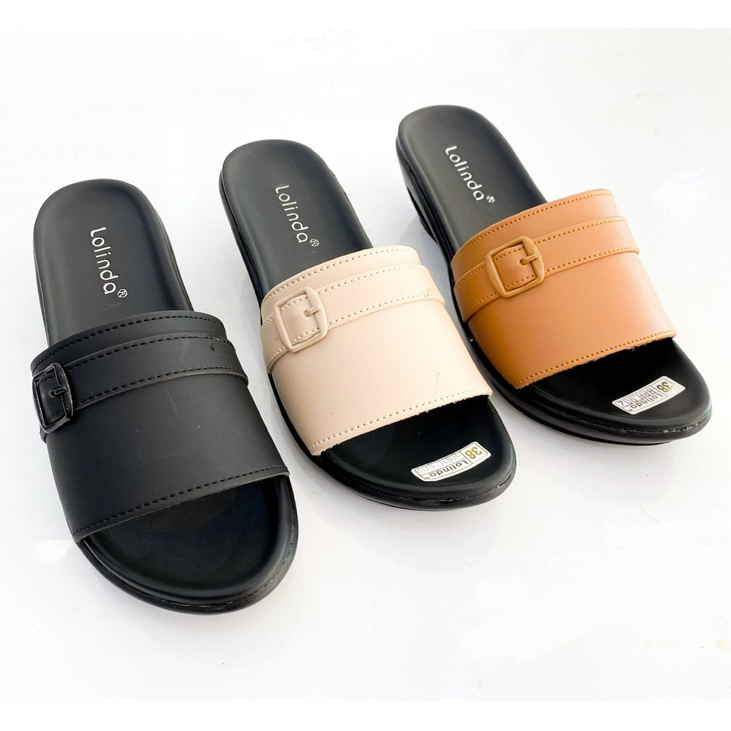 LOLINDA Sandal Wedges Wanita Slop Kokop Terbaru LOLINDA Wedges Wanita Selop Casual Stylish SImple BB