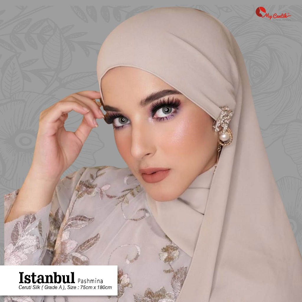 Hijab Pashmina Istanbul - Ceruty Silky Polos Adem Anti Terawang My Cantik