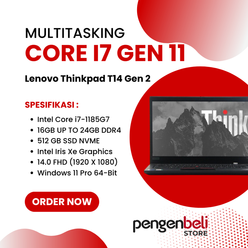 Laptop Multitasking Hanya 5 Jutaan / Intel Core i7-1185G7 / Ram 24GB / SSD 512GB / 14" FHD / Finger 