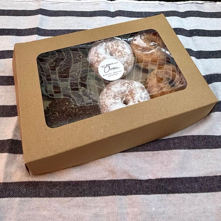 

(10 Pcs)Dus Kemasan Donat Isi 6 Box Soes Bomboloni 18x27x5 Cm Kardus Risoles Laminating