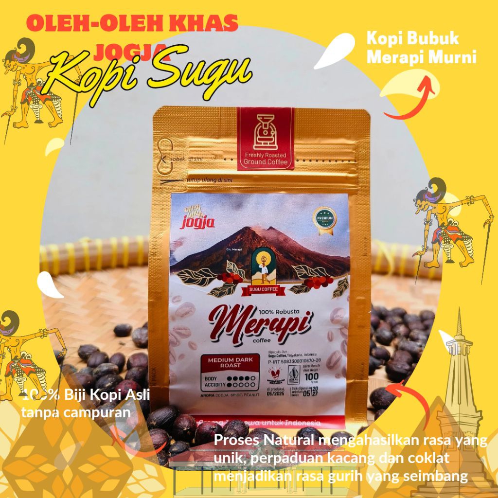 

Kopi Bubuk Robusta Merapi Organik Petik Merah 100% Asli Jogja