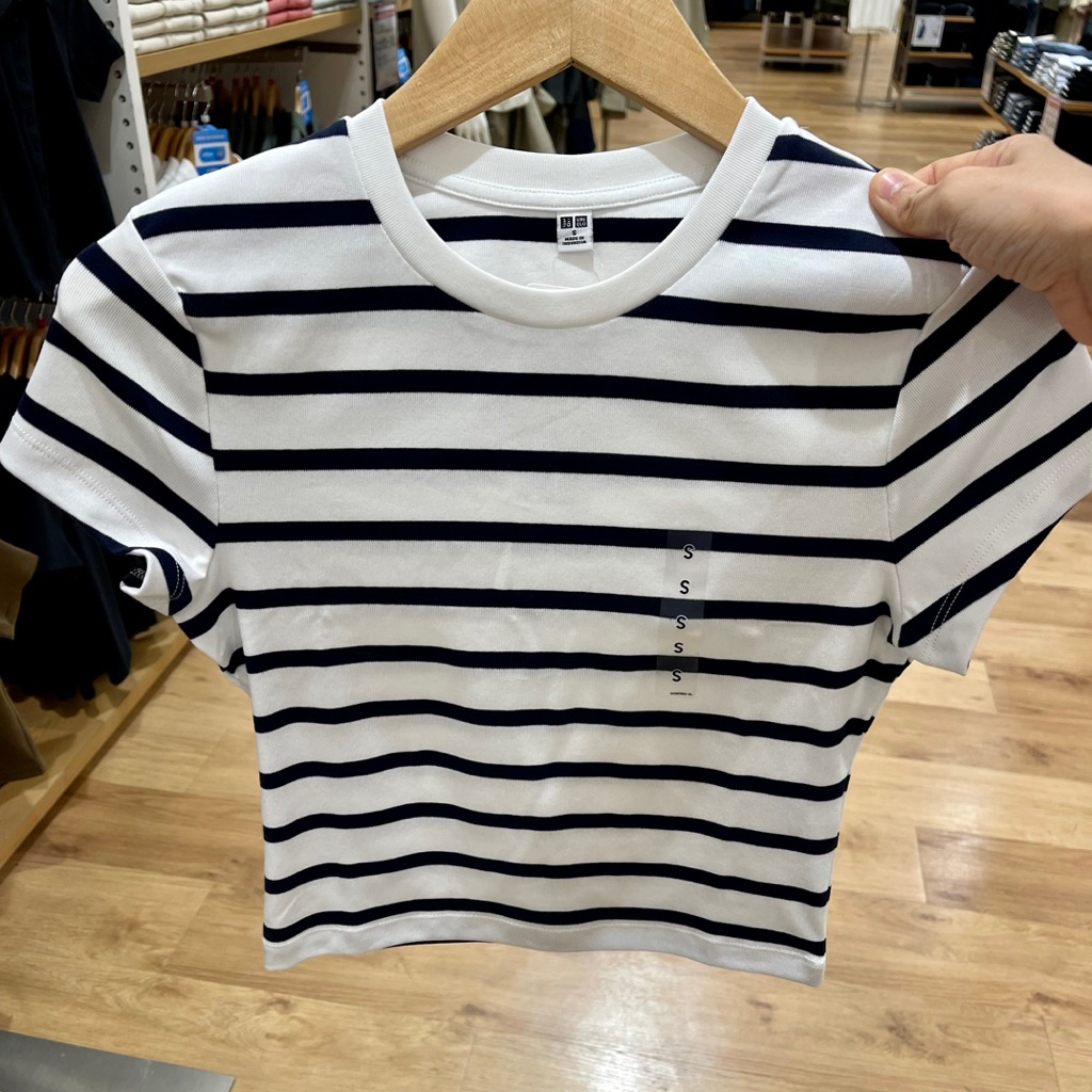 Tshirt Uniqlo woman crop stripe