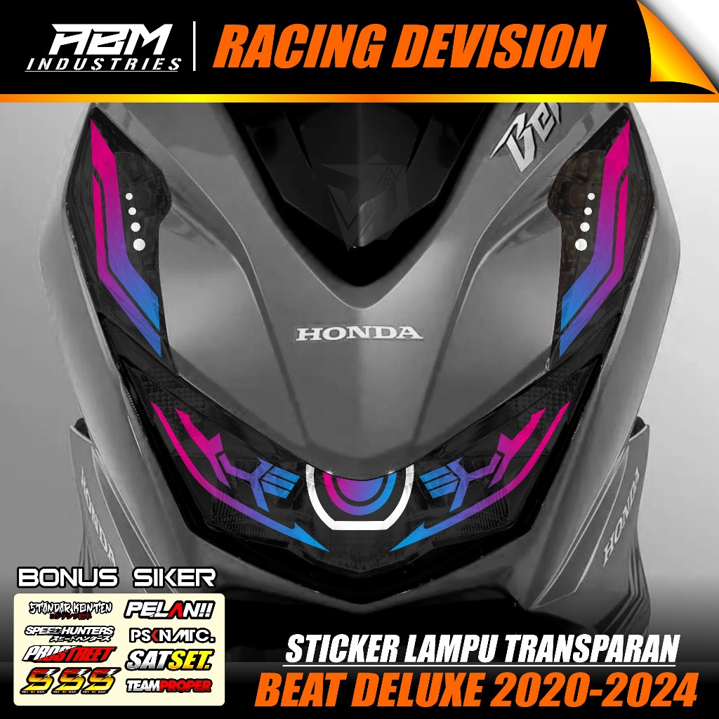 STICKER VARIASI LAMPU ALIS MOTOR BEAT DELUXE 2020 2021 2022 2023 - STICKER LAMPU ALIS DEPAN BEAT NEW