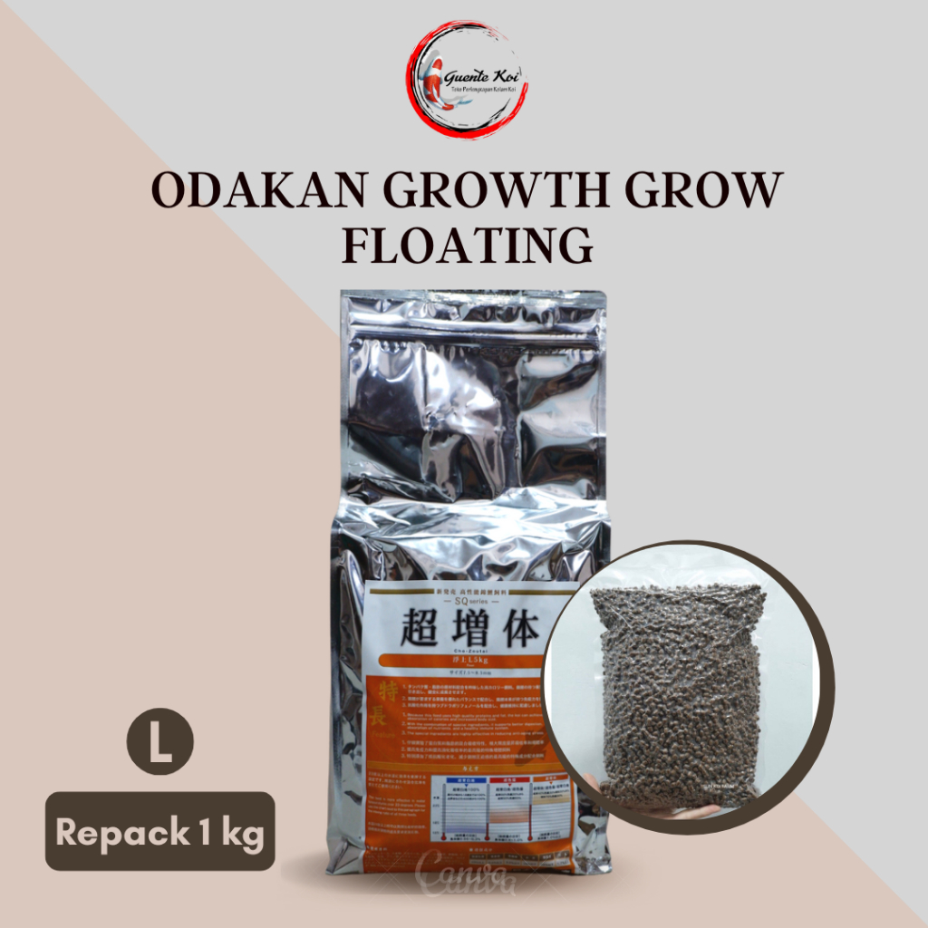 Pelet Pakan Ikan Koi ODAKAN GROWTH GROW FLOATING REPACK 1 kg Size L