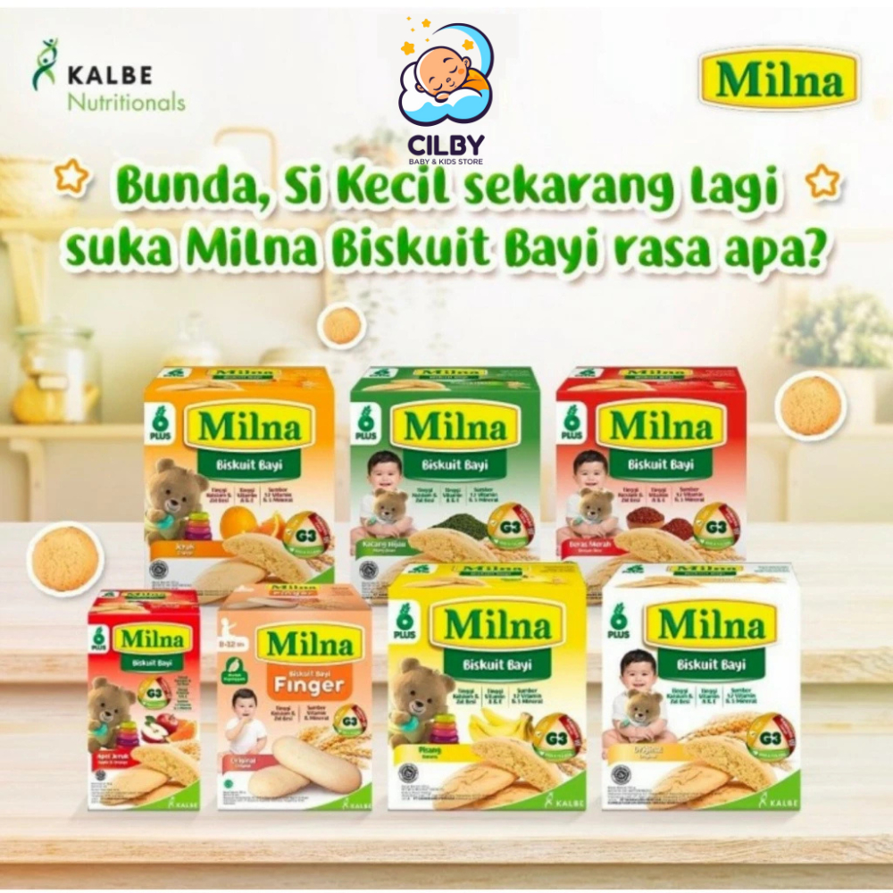 MILNA BISKUIT BAYI 6+ / Biskuit Bayi Milna / Untuk 6 bulan +/ Biskuit Bayi / Snack Bayi Biscuit