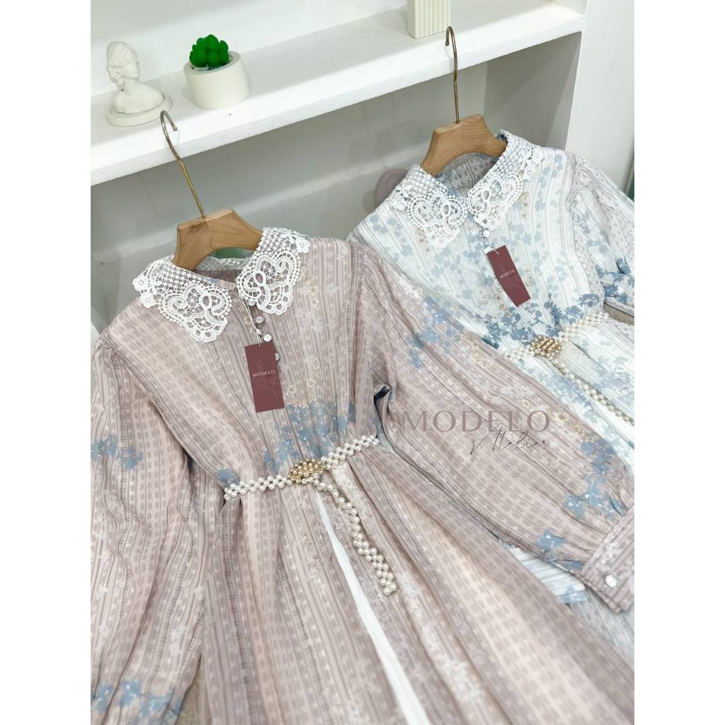 best deals clemira dress set outer / set gamis plisket outer ceruty premium / dress kondangan wanita