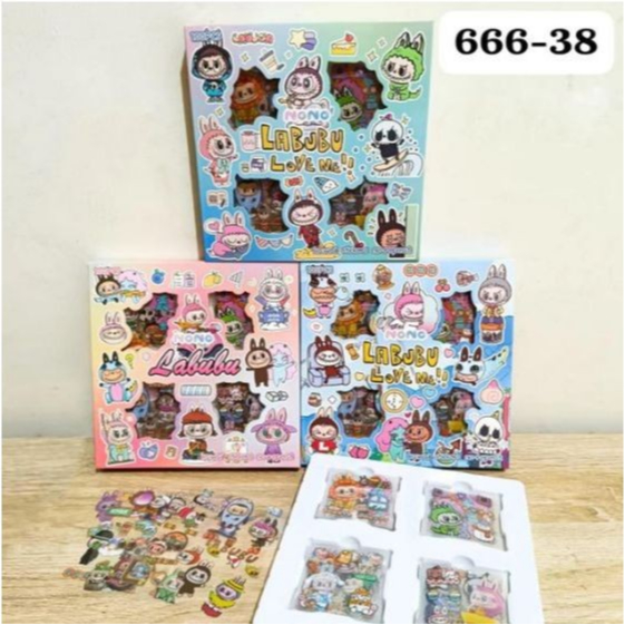 

*(AJ) Sticker Nono Labubu Love Me Stiker Dekorasi Mainan Edukasi Anak Isi 100 Lembar