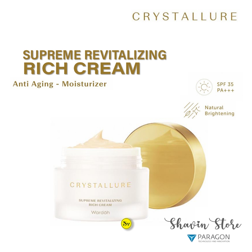 Wardah Crystallure Supreme Revitalizing Rich Cream 50g Krim Siang Anti Aging