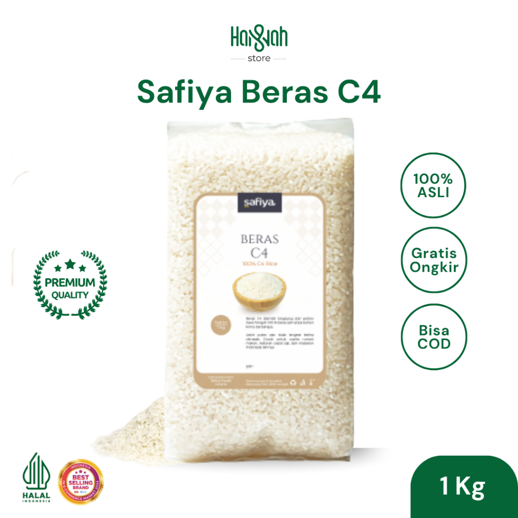 

Safiya Beras C4 Organik 1 Kg Pulen Premium