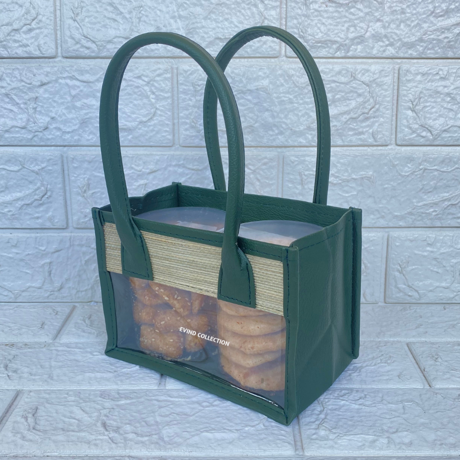 

Tas Parcel Mika Mendong (Hijau Army) Ukuran 2 Toples Silinder Tas Mika Hampers