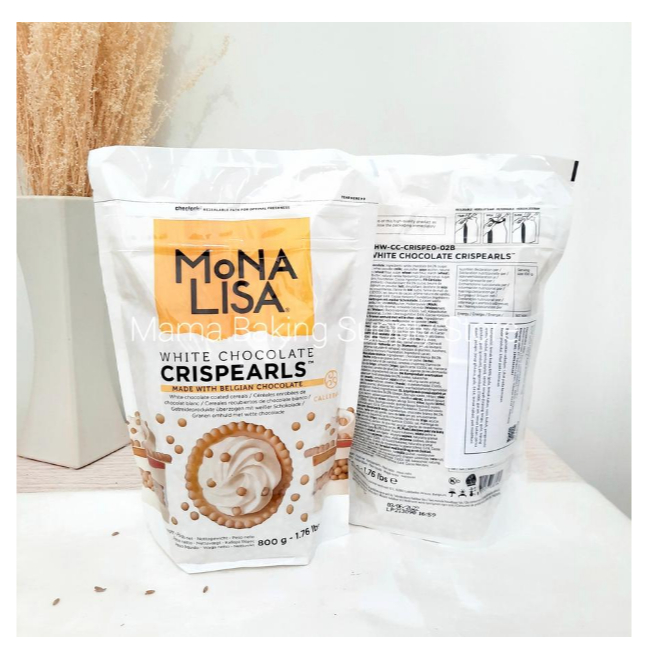 

CALLEBAUT MONALISA Crispearls Crispy Pearl Ball White Chocolate Putih 800 gr