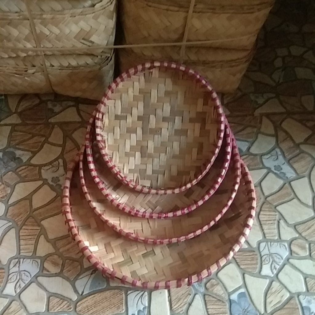 Tampah Bambu Mini tempat kue tumpeng dll