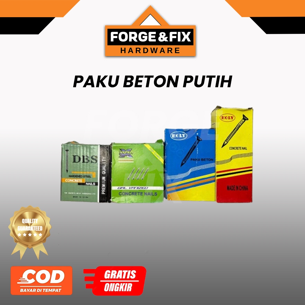 YSK / GHC / HOLY / WOLF / VIPER / EIFFEL Paku Beton Putih  1 1.25 1.5 2 2.5 3 4 5 Inch