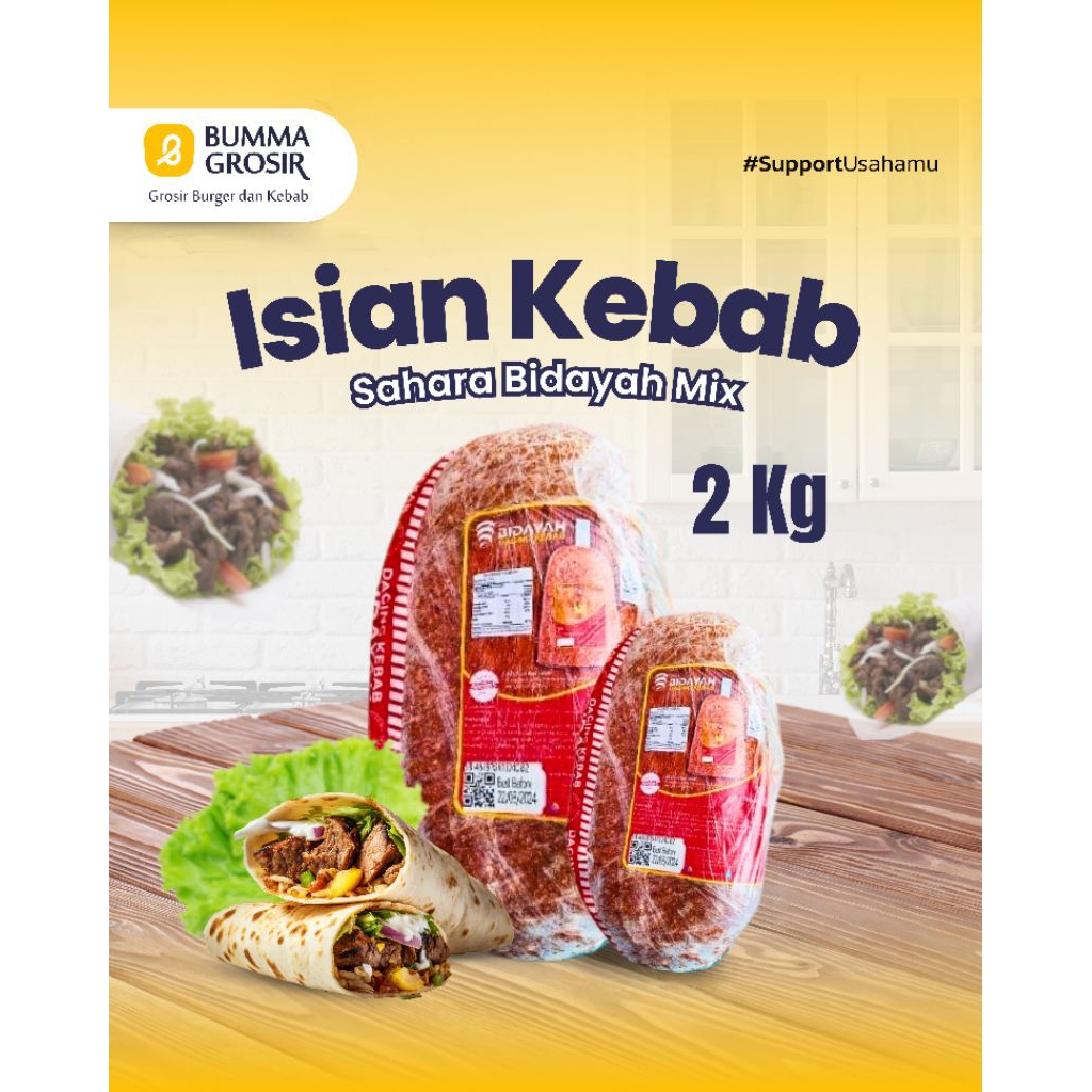 

Sahara Bidayah mix Daging kebab - Daging Kebab Sapi - Daging Kebab Sahara - Daging Kebab tanpa Tiang 2kg