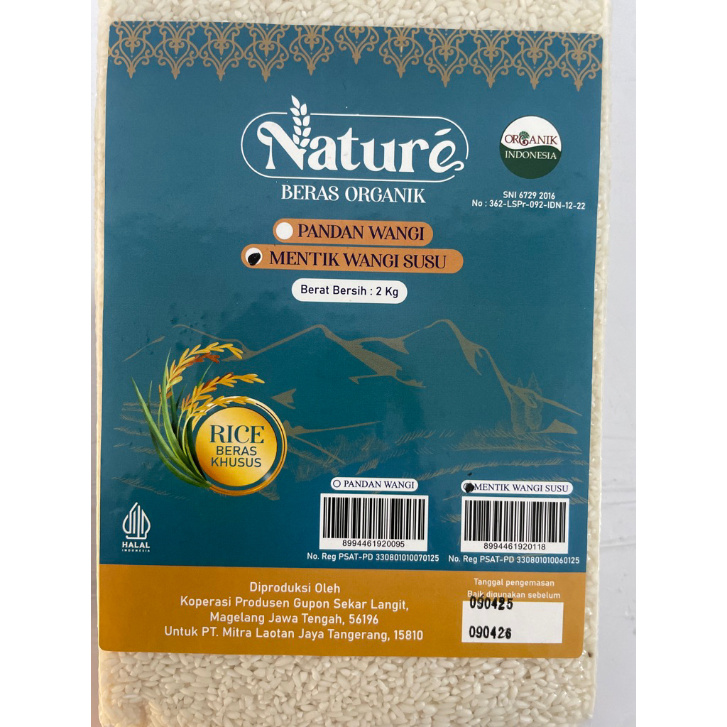 

Nature Beras Organik Mentik Wangi Susu 2kg - Beras Diet Halal Organic Beras khusus