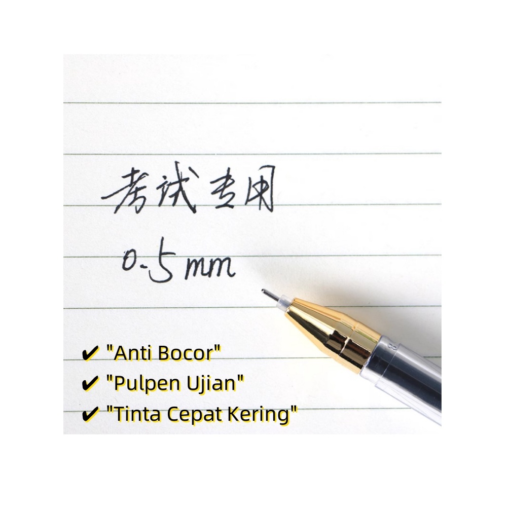 

Pulpen Hitam Standard - Tinta Halus Tidak Bocor, Grip Nyaman untuk Sehari-hari
