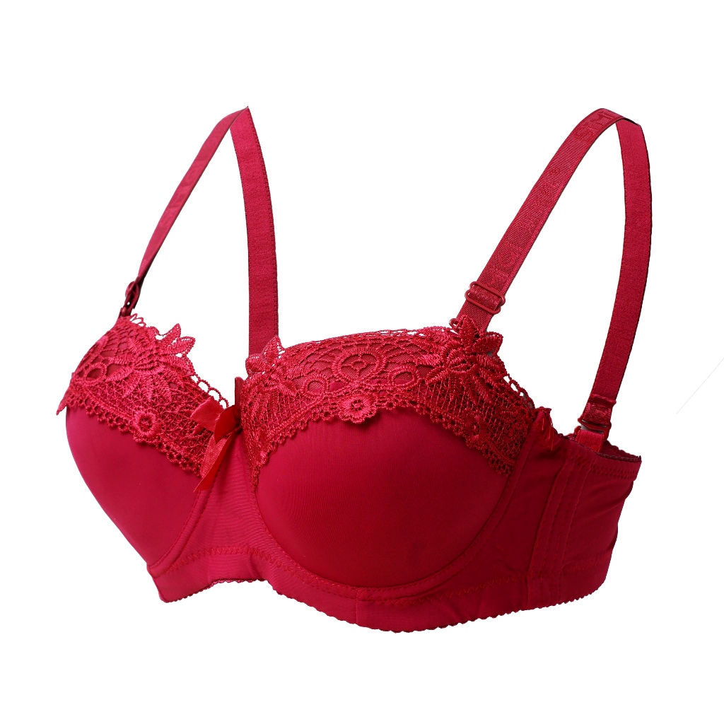 UNDERGOODS BH Wanita Premium Bra Renda Elegan - Lacelle Merah