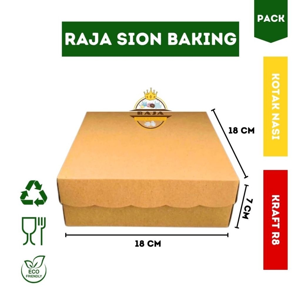 

Kotak Nasi 18x18 CM R8 Kraft ( PACK : 100 PCS )