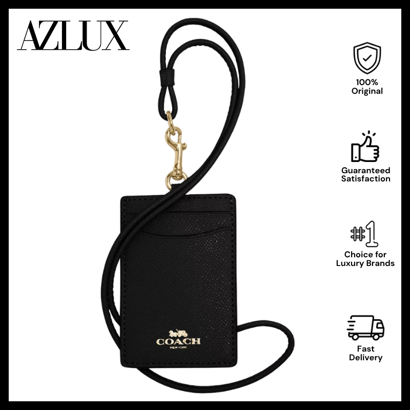 

Id Lanyard Crossgrain Leather Gold/Black