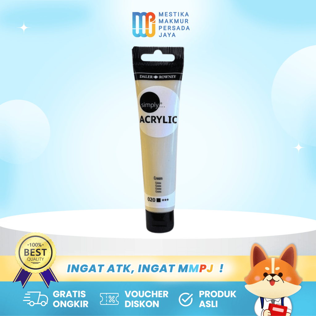 

Daler Rowney Simply Acrylic Paint - Cat Akrilik Cream 75 Ml 126975020
