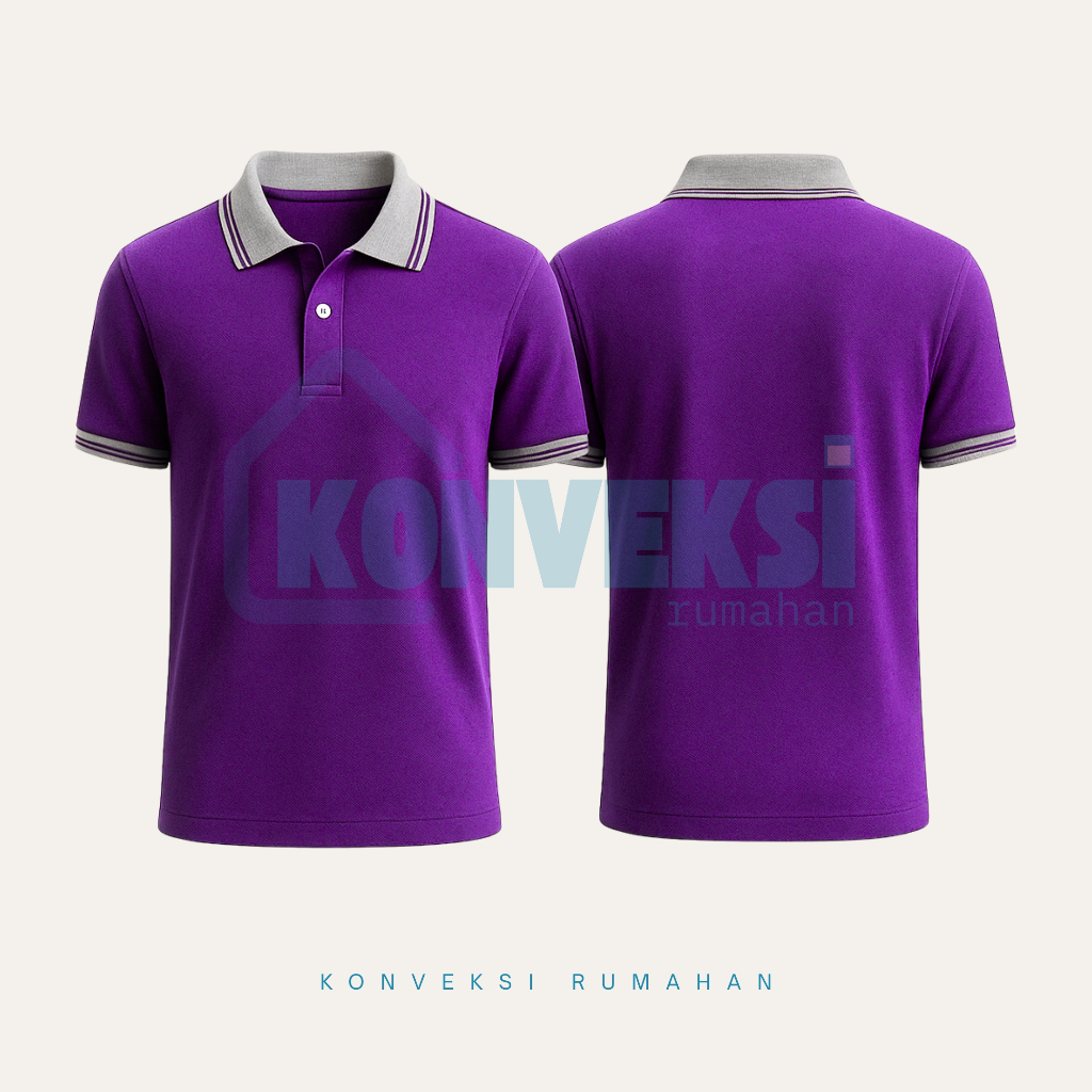 kaos kerah abu pendek [ungu] / kaos polo pria / polo shirt pria / kaos kerah / wangky pendek