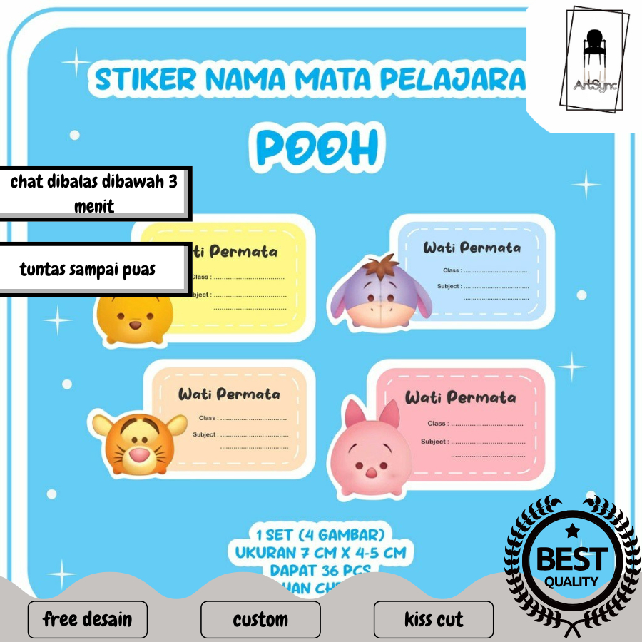 

Stiker Label Nama / Stiker Mata Pelajaran / Stiker Buku