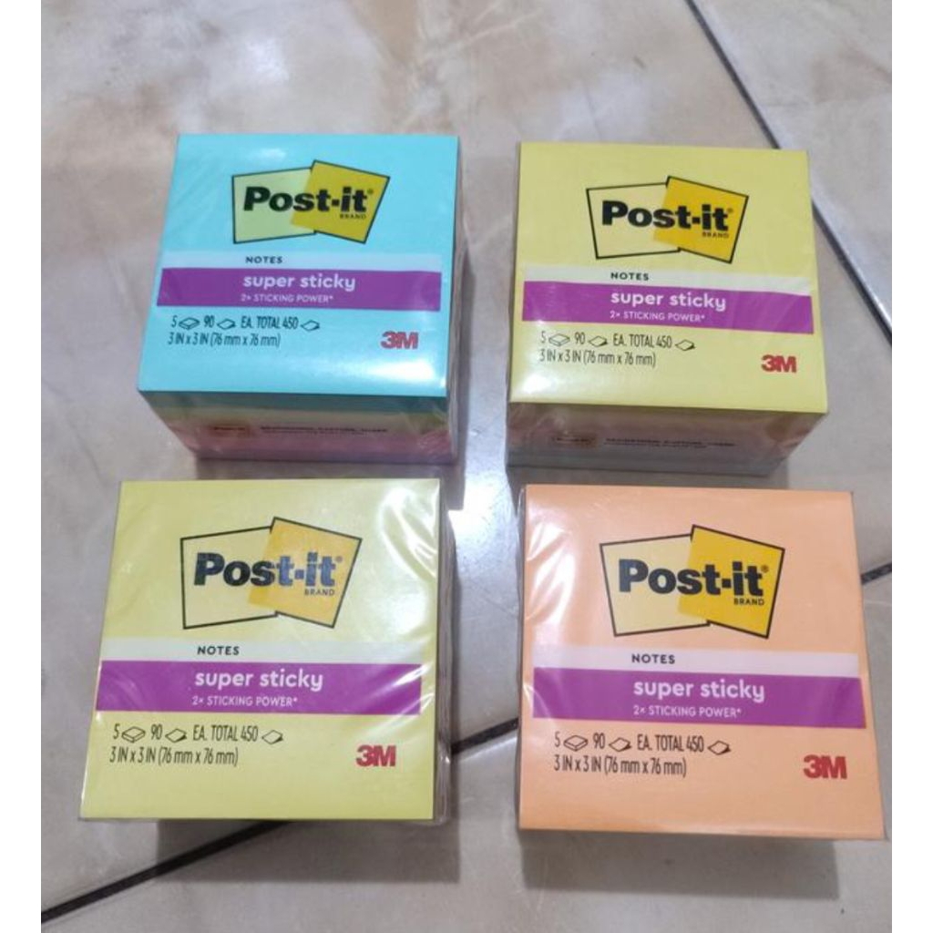 

post it notes 654 3M (76mmx76mm) 450 sheet 5 warna