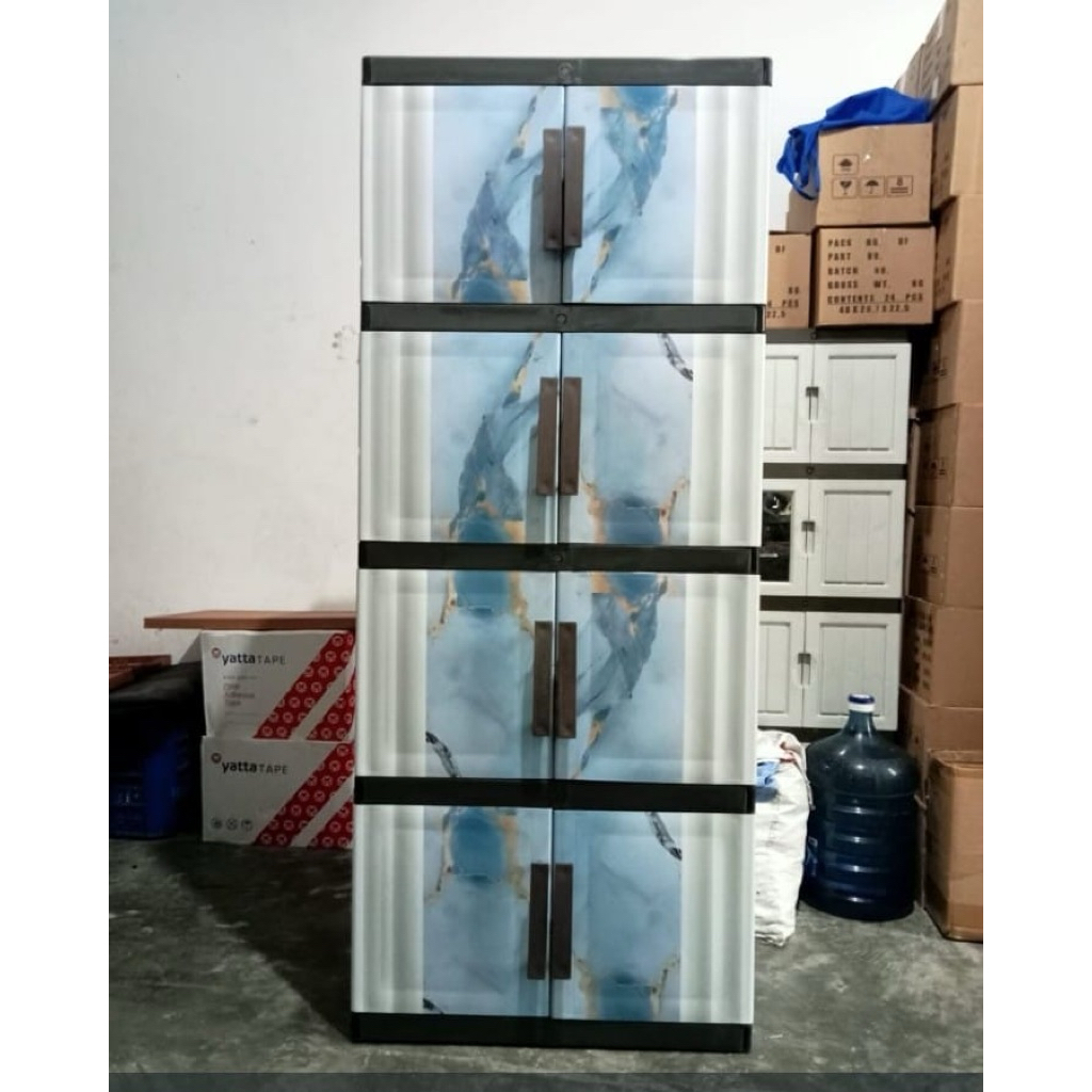 LEMARI BAJU 4 SUSUN / LEMARI PLASTIK 4 SUSUN FULL KUNCI LEMARI PAKAIAN