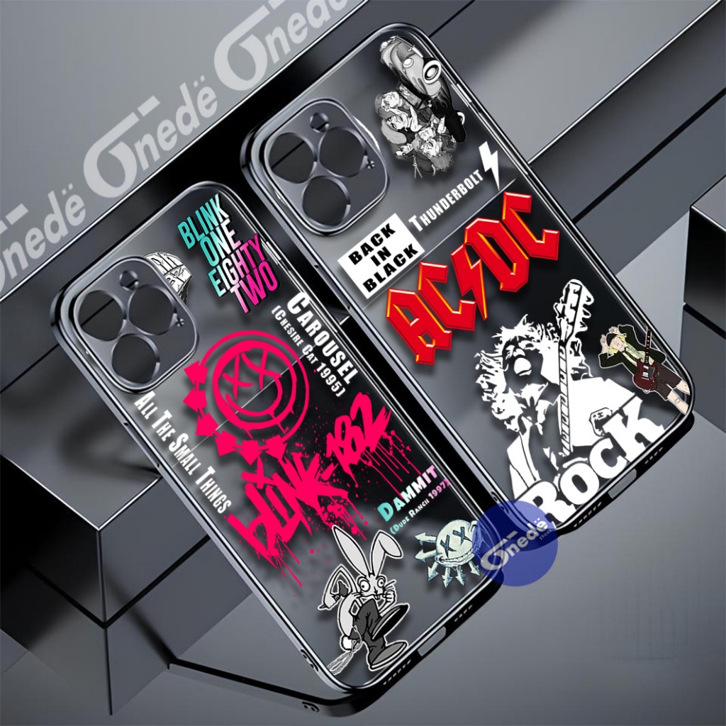 Onede Clear Softcase For Oppo A18 / A15 / A16 / A5s / A12 / A3x Case Bening Motif Stiker Metal - All