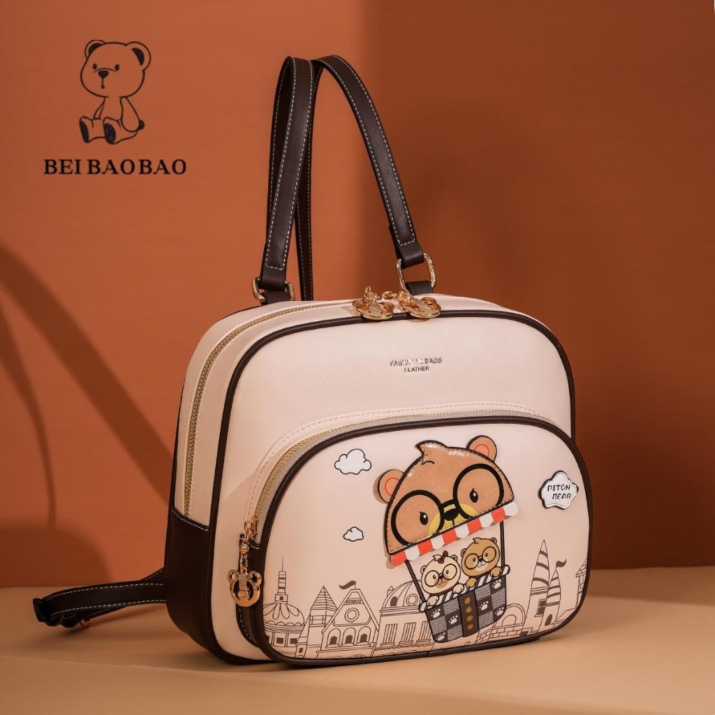 Ransel model unik | Ransel bear beibaobao | Tas ransel original beibaobao 8563